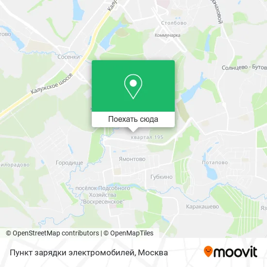 Карта Пункт зарядки электромобилей