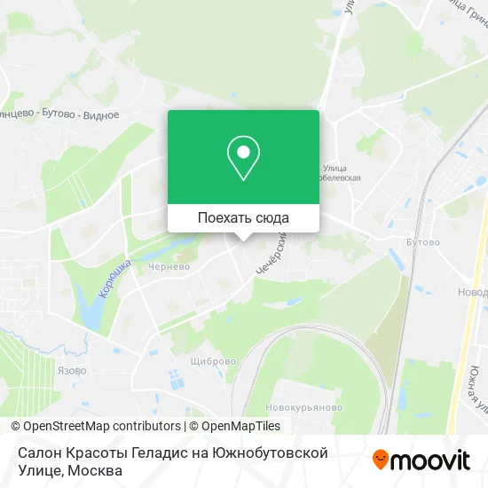 Карта Салон Красоты Геладис на Южнобутовской Улице