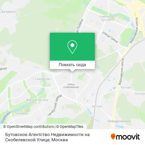 Карта Бутовское Агентство Недвижимости на Скобелевской Улице
