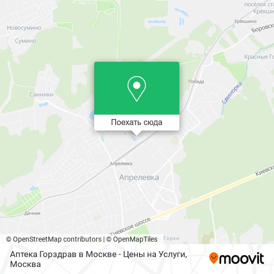 Карта Аптека Горздрав в Москве - Цены на Услуги