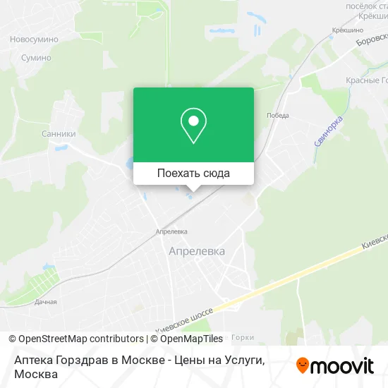 Карта Аптека Горздрав в Москве - Цены на Услуги