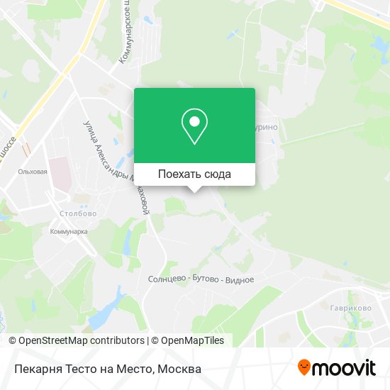 Карта Пекарня Тесто на Место