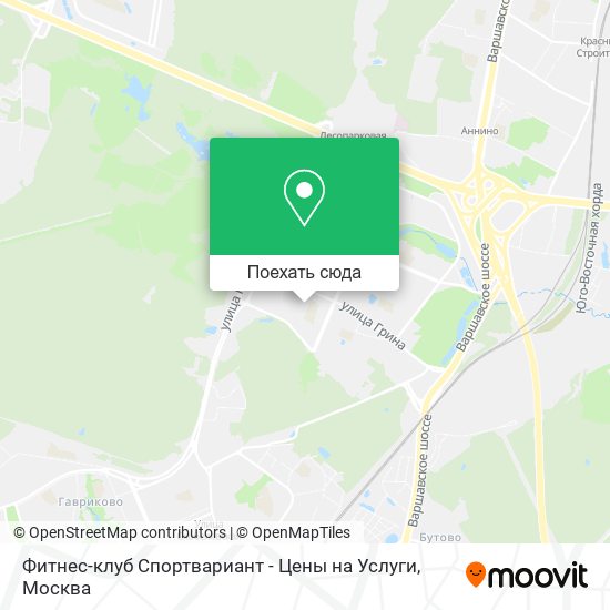 Карта Фитнес-клуб Спортвариант - Цены на Услуги