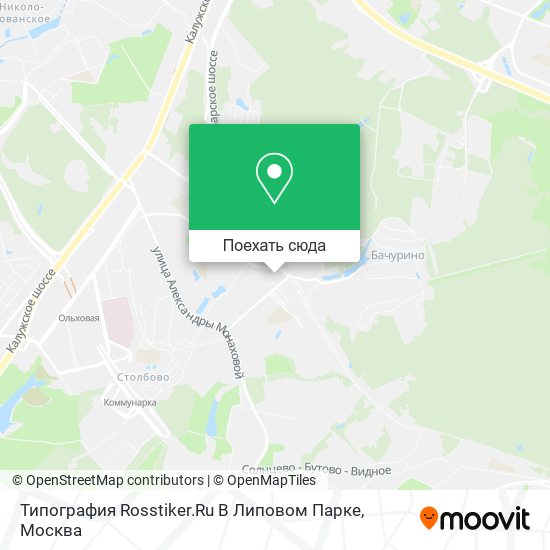 Карта Типография Rosstiker.Ru В Липовом Парке