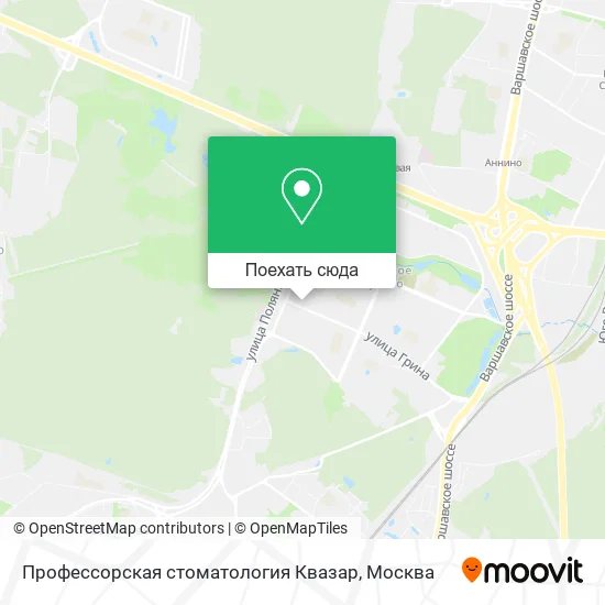 Карта Профессорская стоматология Квазар