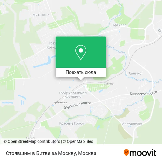 Карта Стоявшим в Битве за Москву