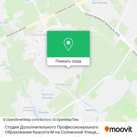 Карта Студия Дополнительного Профессионального Образования Красота-М на Солнечной Улице