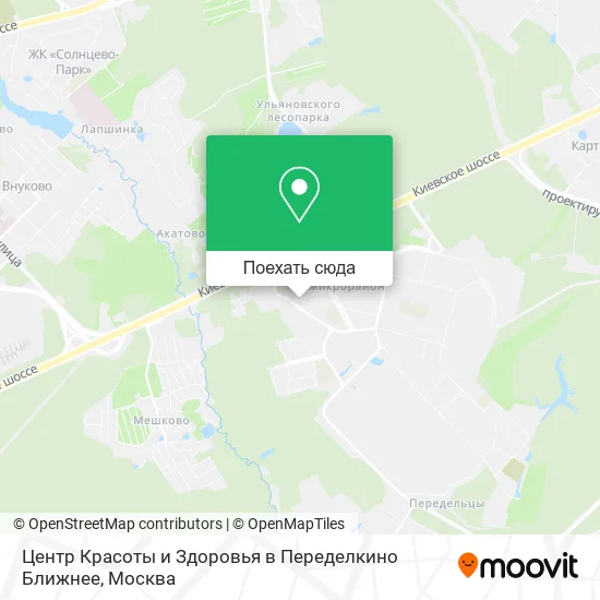 Карта Центр Красоты и Здоровья в Переделкино Ближнее