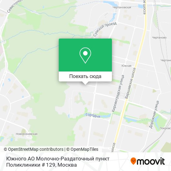 Карта Южного АО Молочно-Раздаточный пункт Поликлиники # 129