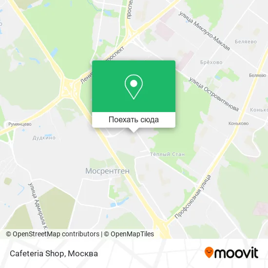 Карта Cafeteria Shop