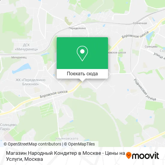 Карта Магазин Народный Кондитер в Москве - Цены на Услуги
