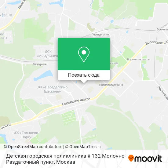 Карта Детская городская поликлиника # 132 Молочно-Раздаточный пункт