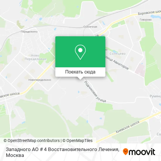 Карта Западного АО # 4 Восстановительного Лечения