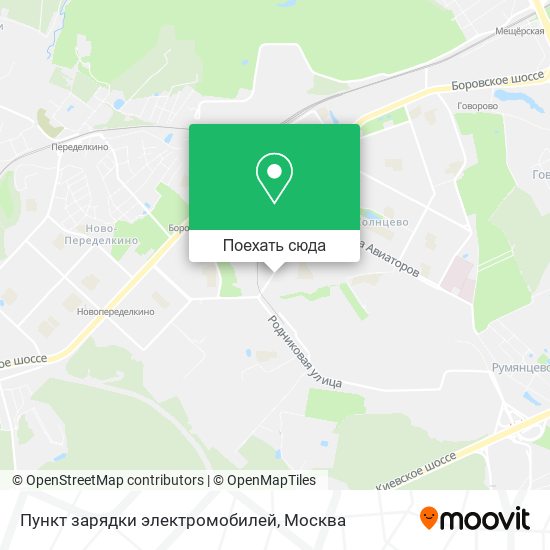 Карта Пункт зарядки электромобилей