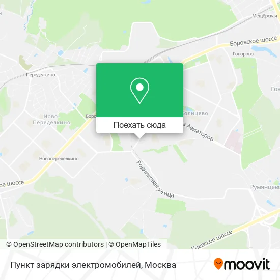 Карта Пункт зарядки электромобилей
