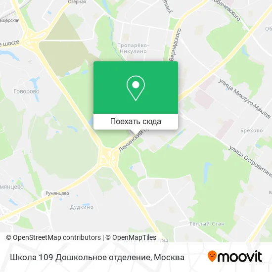 Карта Школа 109 Дошкольное отделение