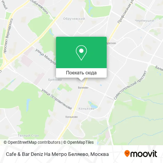 Карта Cafe & Bar Deniz На Метро Беляево