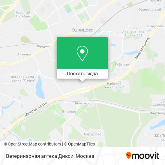 Карта Ветеринарная аптека Дикси