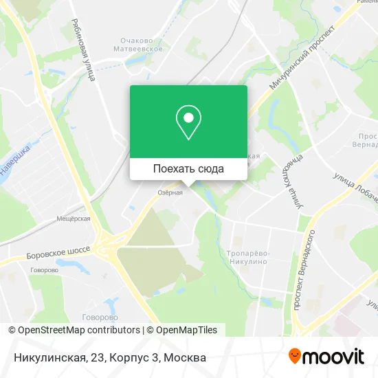 Карта Никулинская, 23, Корпус 3