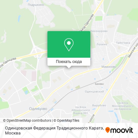 Карта Одинцовская Федерация Традиционного Каратэ