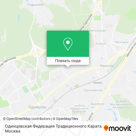 Карта Одинцовская Федерация Традиционного Каратэ
