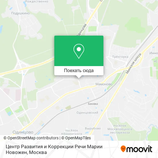 Карта Центр Развития и Коррекции Речи Марии Новожен