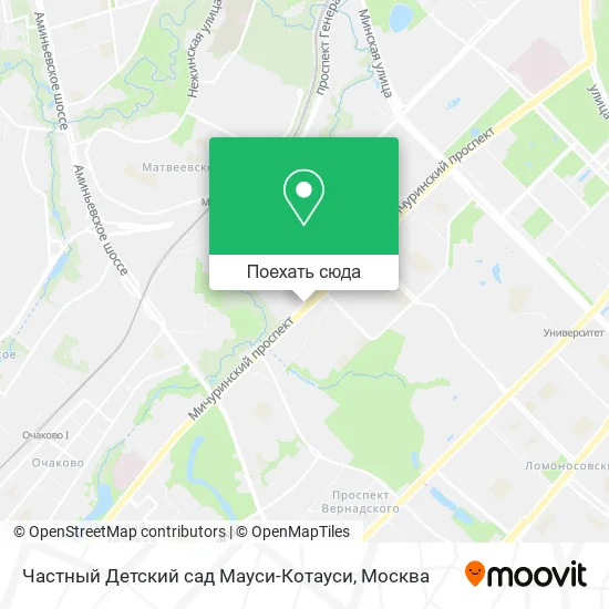 Карта Частный Детский сад Мауси-Котауси