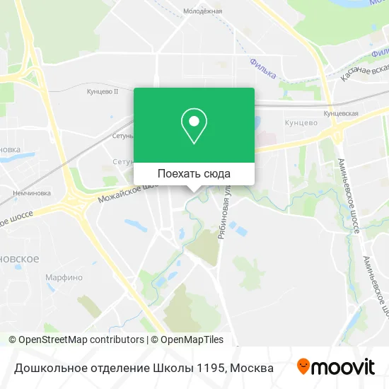 Карта Дошкольное отделение Школы 1195