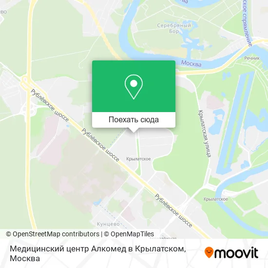 Карта Медицинский центр Алкомед в Крылатском