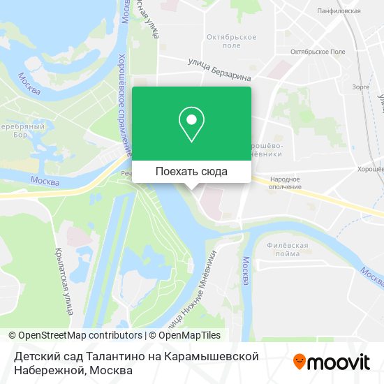 Карта Детский сад Талантино на Карамышевской Набережной