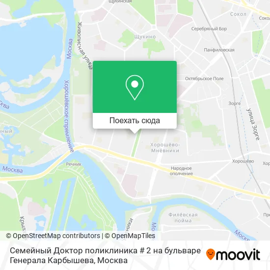 Карта Семейный Доктор поликлиника # 2 на бульваре Генерала Карбышева