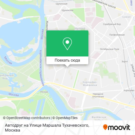 Карта Автодруг на Улице Маршала Тухачевского