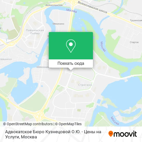 Карта Адвокатское Бюро Кузнецовой О.Ю. - Цены на Услуги