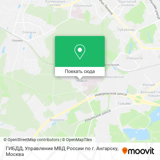 Карта ГИБДД, Управление МВД России по г. Ангарску