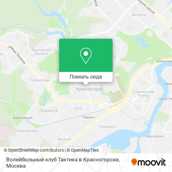 Карта Волейбольный клуб Тактика в Красногорске