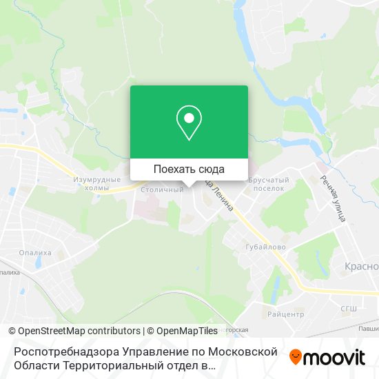 Карта Роспотребнадзора Управление по Московской Области Территориальный отдел в Красногорском и Химкинско