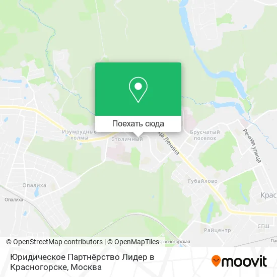 Карта Юридическое Партнёрство Лидер в Красногорске
