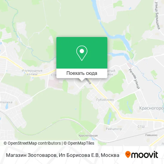 Карта Магазин Зоотоваров, Ип Борисова Е.В