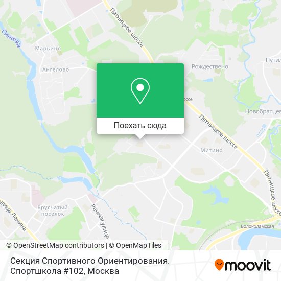 Карта Секция Спортивного Ориентирования. Спортшкола #102
