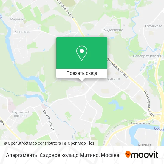 Карта Апартаменты Садовое кольцо Митино
