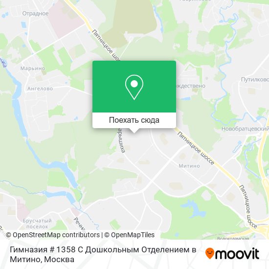 Карта Гимназия # 1358 С Дошкольным Отделением в Митино