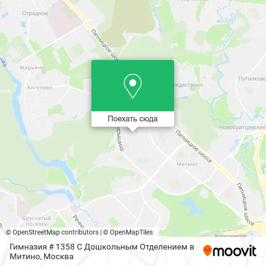 Карта Гимназия # 1358 С Дошкольным Отделением в Митино