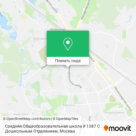 Карта Средняя Общеобразовательная школа # 1387 С Дошкольным Отделением