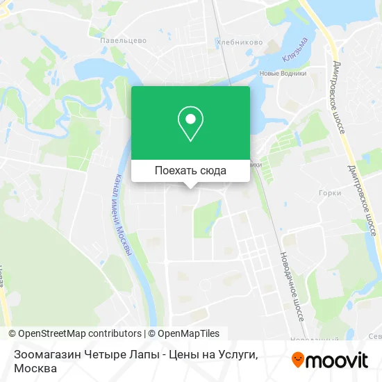 Карта Зоомагазин Четыре Лапы - Цены на Услуги