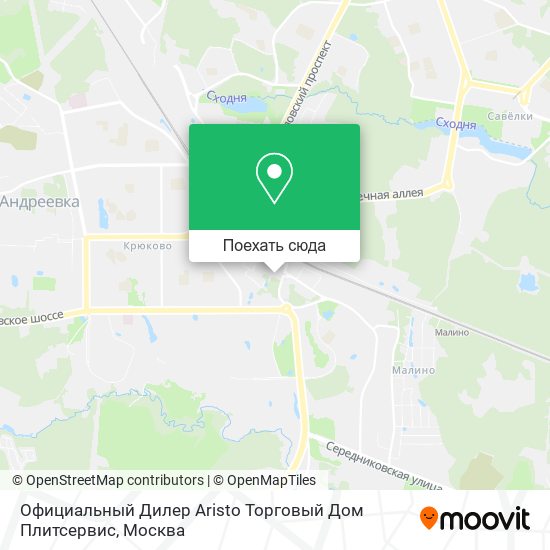 Карта Официальный Дилер Aristo Торговый Дом Плитсервис