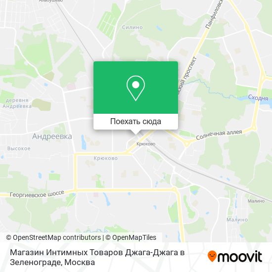 Карта Магазин Интимных Товаров Джага-Джага в Зеленограде