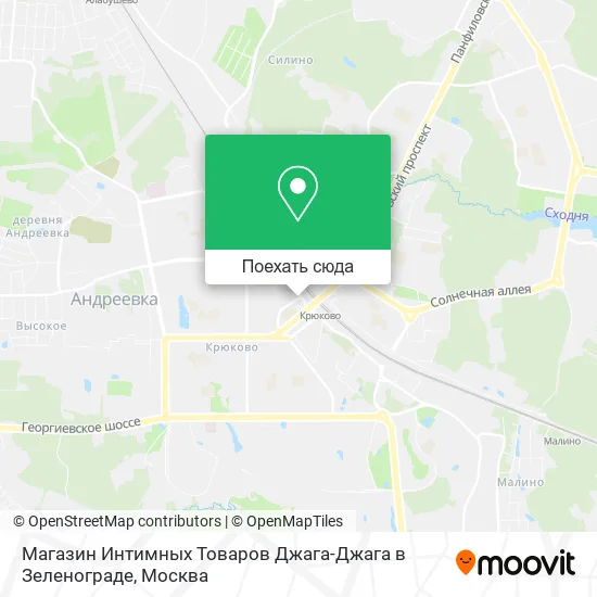 Карта Магазин Интимных Товаров Джага-Джага в Зеленограде