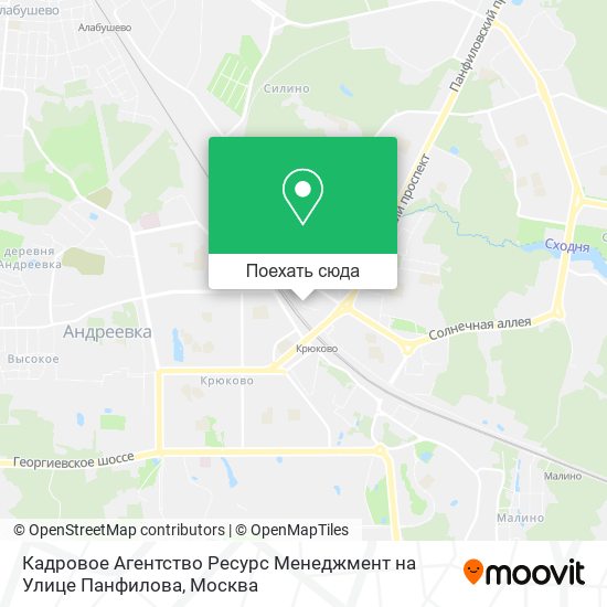 Карта Кадровое Агентство Ресурс Менеджмент на Улице Панфилова