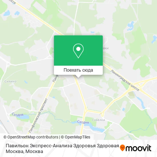 Карта Павильон Экспресс-Анализа Здоровья Здоровая Москва