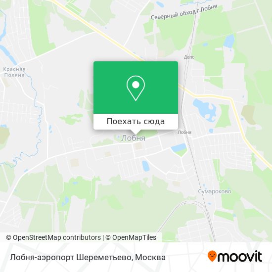 Карта Лобня-аэропорт Шереметьево